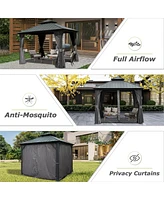 Streamdale Furniture 10' X 10' Hardtop Gazebo, Aluminum Metal Gazebo