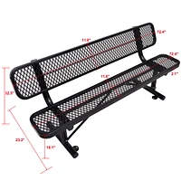 6 Ft. Outdoor Steel Bench With Backrest