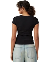 Cotton On Women's Tyla Scoop Neck Short Sleeve Top