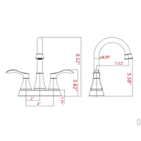 4 Inches Centerset Bathroom Faucet 360 Swivel Spout, With Pop Up Drain
