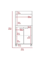 Streamdale Furniture Kira Kitchen Kart, Double Door Cabinet, One Open Shelf, Two Interior Shelves