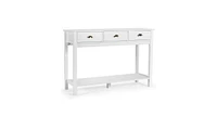 Slickblue Modern Tall Entryway Table with 3 Drawers and 2 Tier Storage Shelves for Hallway and Living Room