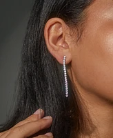 Eliot Danori Silver-Tone Cubic Zirconia Linear Drop Earrings, Created for Macy's