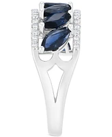 Kanchan Sapphire (2-3/8 ct. t.w.) & Diamond (1/4 ct. t.w.) in 10k White Gold