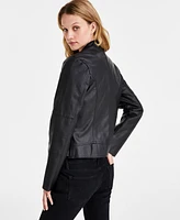 Maralyn & Me Juniors'Faux-Leather Zip-Front Jacket