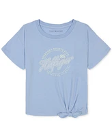 Tommy Hilfiger Big Girls Script Graphic Tie-Front T-Shirt