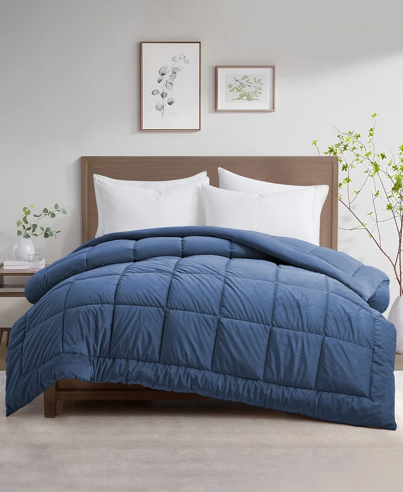 Unikome Plush Velet Quilted Down Alternative Comforter, King