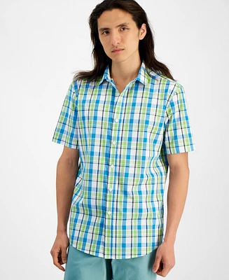 Club Room Men's Short Sleeve Printed Shirt, Created for Macy's