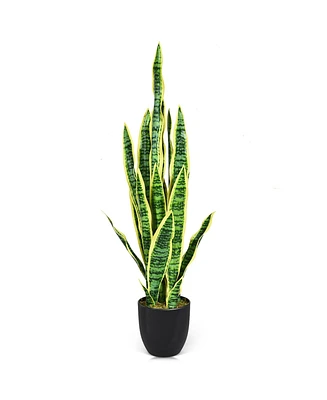 Slickblue 35.5 Inch Indoor-Outdoor Decoration Fake Artificial Snake Plant