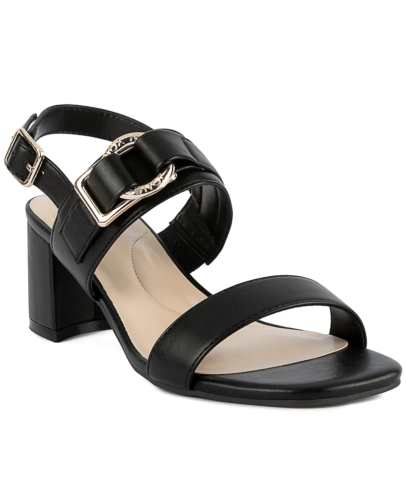 Jones New York Women's Yahssa Buckled Block Heel Dress Sandals