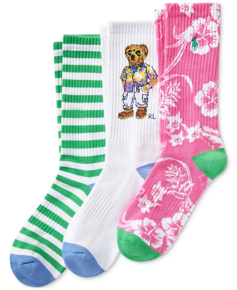 Polo Ralph Lauren Men's 3-Pk. Beach Bear Crew Socks