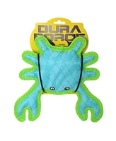 DuraForce Crab Tiger Blue-Green, 2-Pack, Durable Plush Squeaky Dog Toys