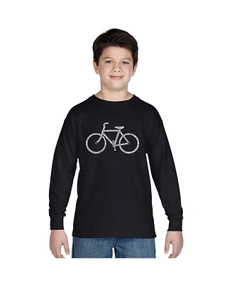 La Pop Art Boys Word Long Sleeve - Save A Planet, Ride Bike