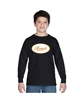 La Pop Art Boys Word Long Sleeve - Hawaiin Island Names & Imagery