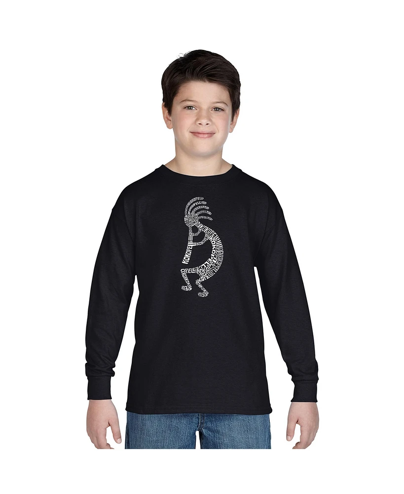 La Pop Art Boys Word Art Long Sleeve - Kokopelli