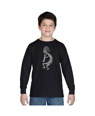 La Pop Art Boys Word Art Long Sleeve - Kokopelli