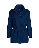 Lands' End Women's Cotton Hooded Jacket with Cargo Pockets