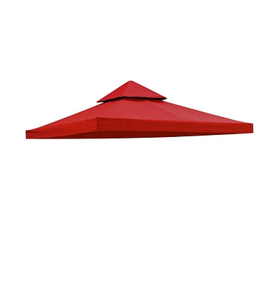 Yescom 8'x8' UV30+ Gazebo Canopy Replacement Top Cover Red for Dual Tier Outdoor Patio Garden Tent Y0018T02