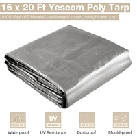 16x20 Ft 14 Mil Poly Tarp Protective Cover Tarpaulin Heavy Duty Uv Resistant