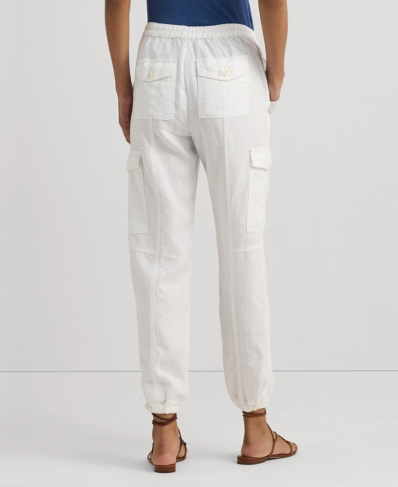 Lauren Ralph Women's Linen Cargo Pants