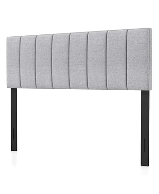 Slickblue Linen Upholstered Headboard with Solid Wood Legs and Adjustable Width