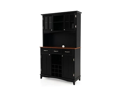 Slickblue Kitchen Storage Cabinet Cupboard with Wine Rack and Drawers