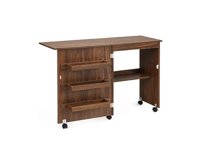 Slickblue Folding Sewing Craft Table Shelf Storage Cabinet Home Furniture