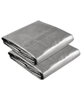 Yescom 2 Pack 9x12 Ft Waterproof Poly Tarp Heavy Duty 10-mil Tarpaulin Outdoor Cover