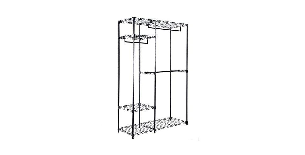 Slickblue Portable Steel Closet Hanger Storage Rack Organizer