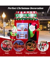 Slickblue 6.3 Feet Inflatable Gingerbread Cookie Shop with Santa Claus