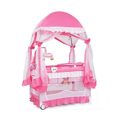 Slickblue Portable Baby Playpen Crib Cradle with Carring Bag