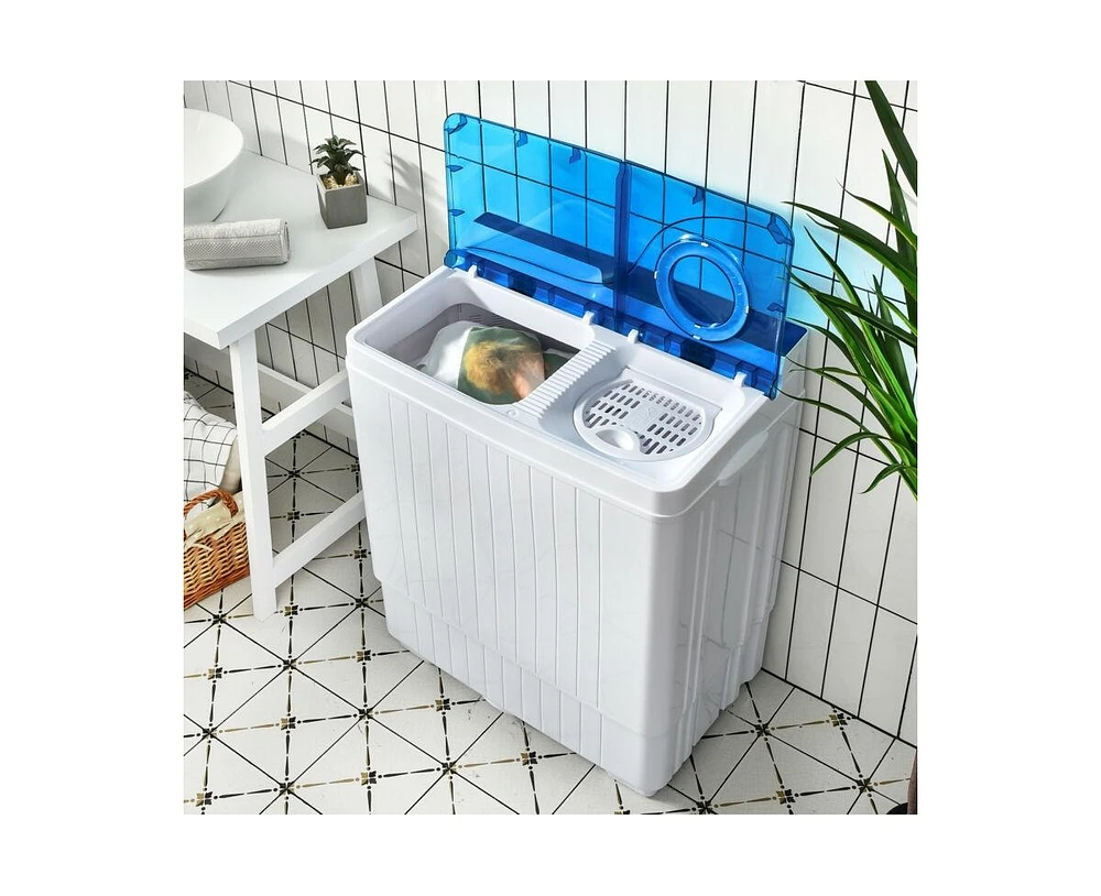 Slickblue 26 Pound Portable Semi-automatic Washing Machine with Built-in Drain Pump