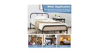 Modern Metal Bed Frame with Curved Headboard and Footboard