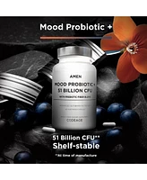 Amen Mood Probiotic Supplement 51 Billion Cfu - Organic Prebiotics and Probiotics - Acidophilus Probiotic Pills, Fibers