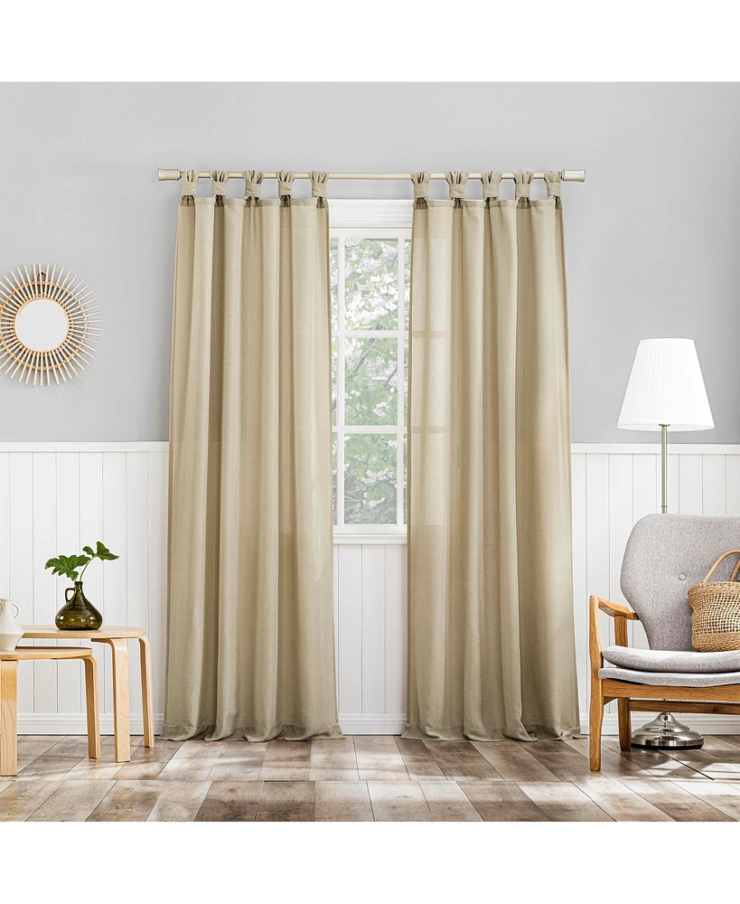 Hathaway Twist Tab Semi-Sheer Tab Top Curtain Panel