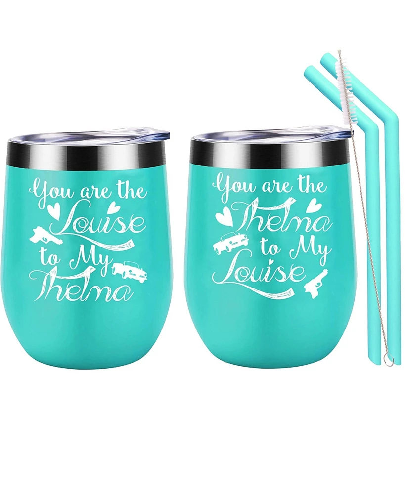 Meant2tobe Thelma and Louise Friendship Tumblers for Women, Perfect Christmas and Birthday Gifts, Celebrate Your Bond with Matching You are the Thelma