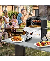 Sugift Outdoor Pizza Oven with Anti-scalding Handles and Foldable Legs