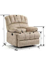 Streamdale Furniture Large Manual Recliner Chair In Fabric For Living Room