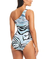 Beyond Control Women's Printed One-Shoulder One-Piece Swimsuit