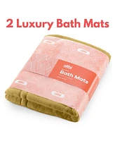 Soft & Absorbent Luxury Cotton Bath Mat 24" x 17" - 2 Pack