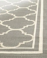 Safavieh Courtyard CY6918 Anthracite and Beige 4' x 4' Sisal Weave Square Outdoor Area Rug