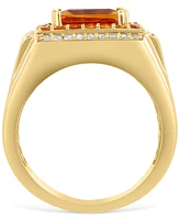 Effy Men's Citrine (3-1/2 ct. t.w.) & White Topaz (1/10 ct. t.w.) in Gold-Plated Sterling Silver