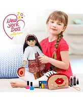 The New York Doll Collection Washable Girls Makeup Kit - 16 Pieces Set