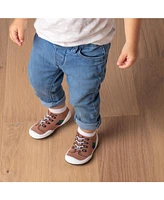 Komuello Infant Boys Breathable Washable Non-Slip Sock Shoes Runner - Brown