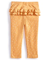 First Impressions Baby Girls Dot-Print Ribbed Ruffled-Back Leggings, Created for Macy's