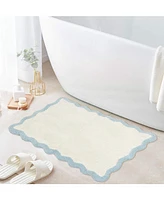 Pure Bath Cotton Contrast-Scallop Rug, 20" x 30"