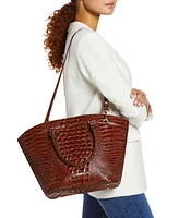 Brahmin Jeanne Honey Brown Melbourne Small Leather Tote