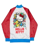 Unisex Loungefly White/Red Hello Kitty 50th Anniversary Raglan Full-Snap Souvenir Jacket