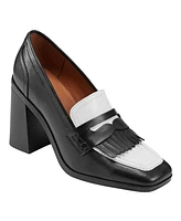 Marc Fisher Women's Hamish Block Heel Square Toe Dress Loafers