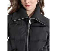 Dkny Women's Knit-Trim Zip-Front Puffer Coat